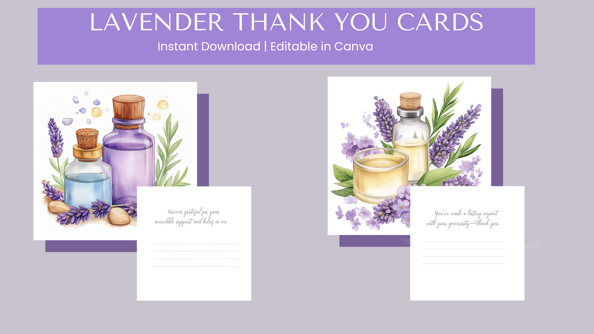 Printable Thank-you cards Watercolor Thank you cards