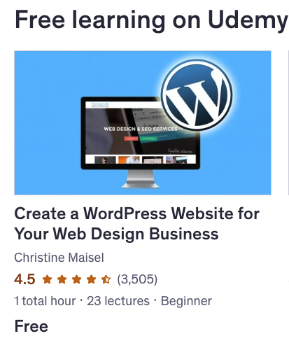 Free WordPress website creation course
