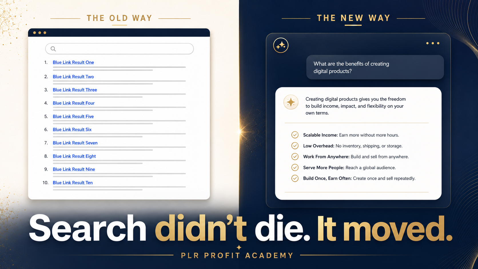 Comparison of old and new search methods.
