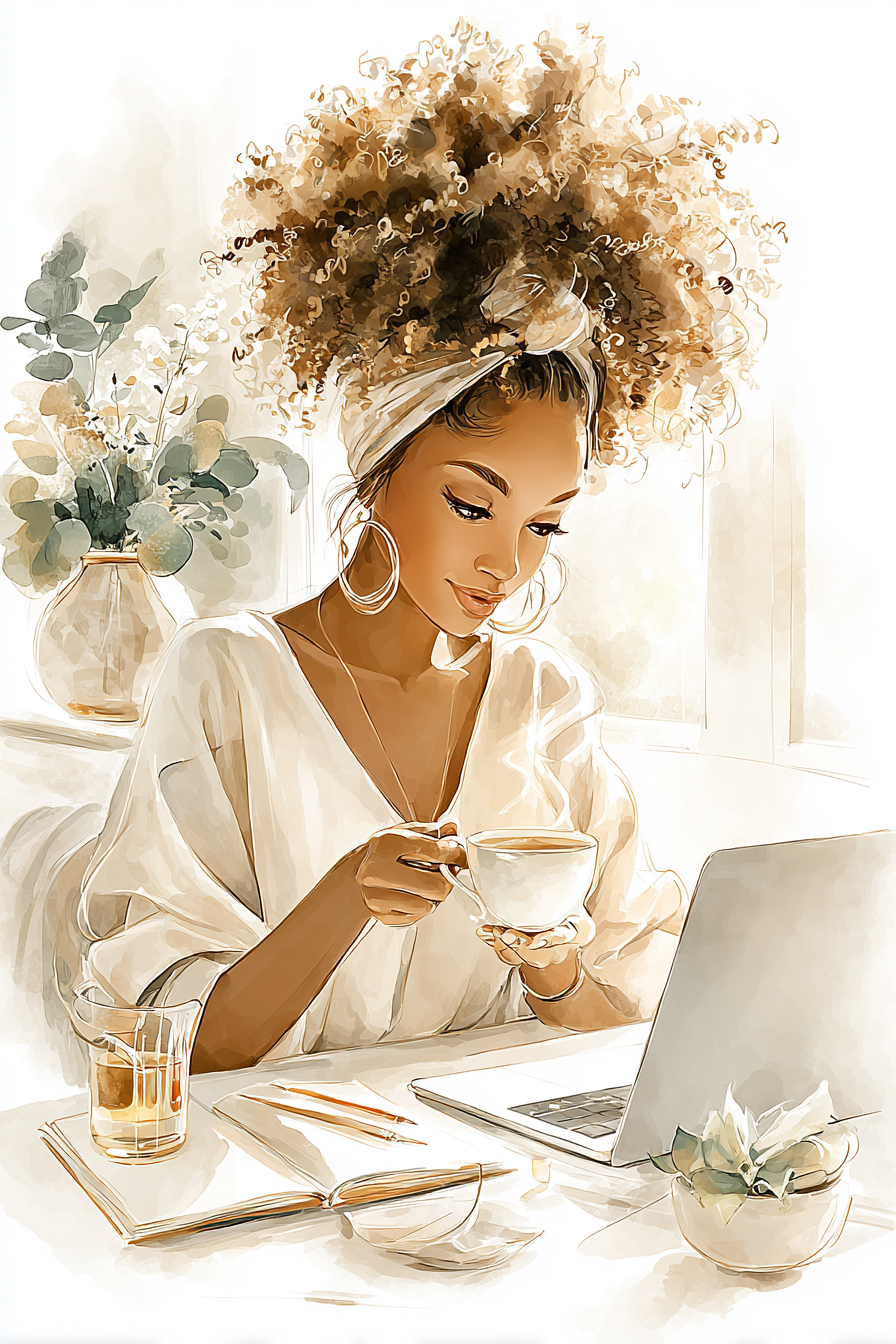 woman at a laptop