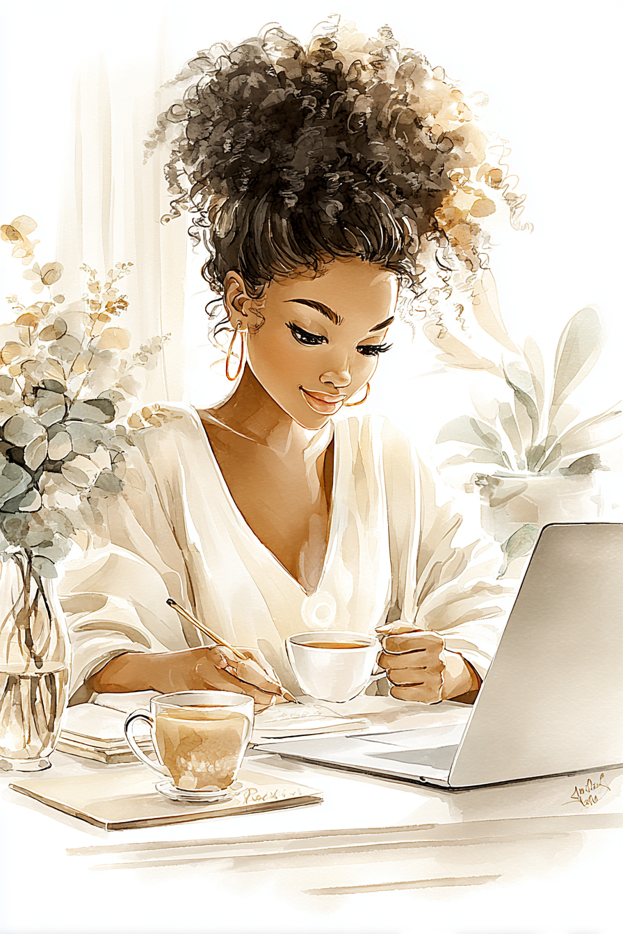woman at a laptop